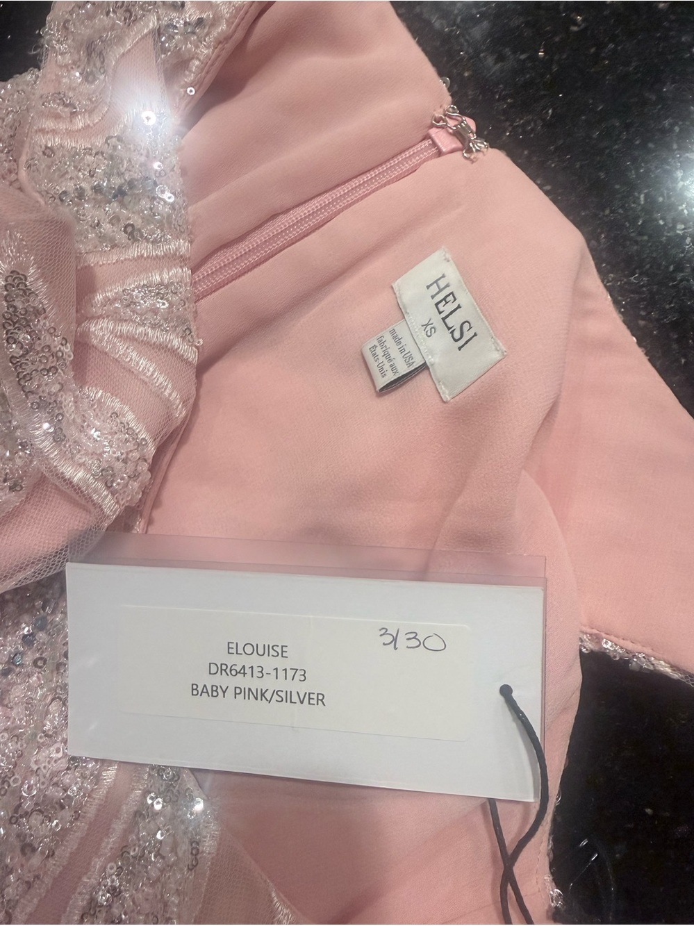 Helsi ELOUISE Embellished Evening Gown in Baby Pink Size XS NWT - Picture 7 of 7